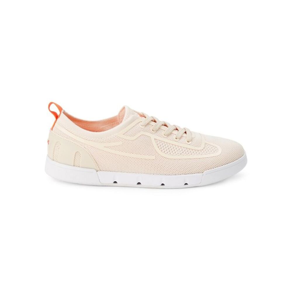 SWIMS Womens Beige Knit Heel Pull-Tab Breeze Flex Round Toe Sneakers Shoes 10